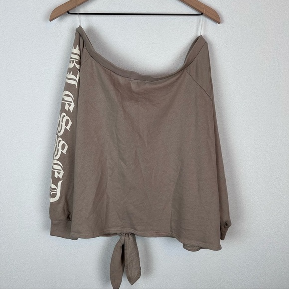 NWT Fashion Nova Too Blessed To Stress Cropped Sweatshirt XL - Picture 7 of 12